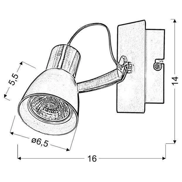 Metalowy reflektorek ścienny Markus 91-35554-M czarny miedziany