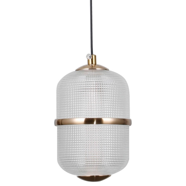 Lampa wisząca owalna Alani PND-34375-1-BK LED 6W 3000K szklana czarny złoty