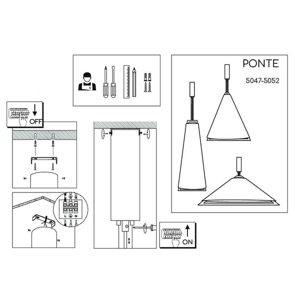 Lampa wisząca PONTE 5051 Dohar LED 24W 3000K tuba metalowa czarna