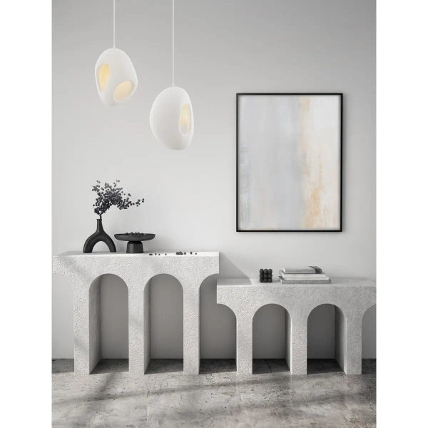 Designerska lampa wisząca LONTIZA LE45332 do salonu nad stół biała