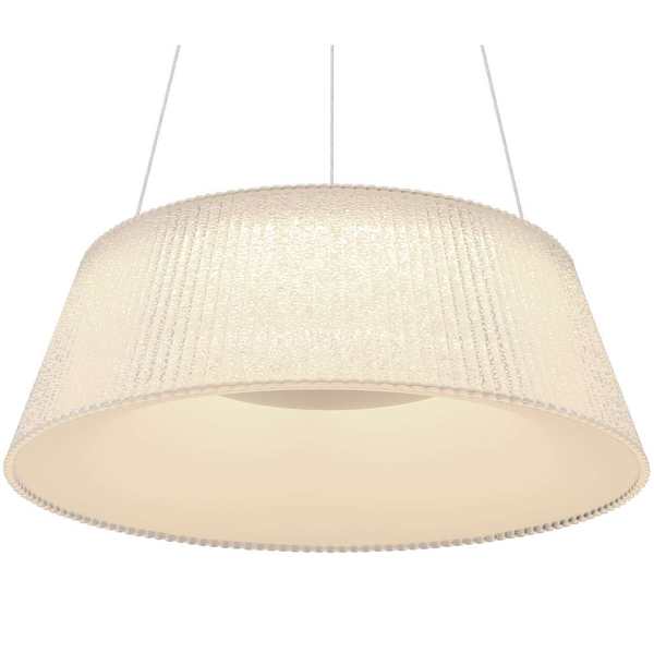 LAMPA wisząca CROTONE 48801CH-45 Globo plisowana OPRAWA zwis LED 45W 3000K - 6000K kryształki biały przezroczysty