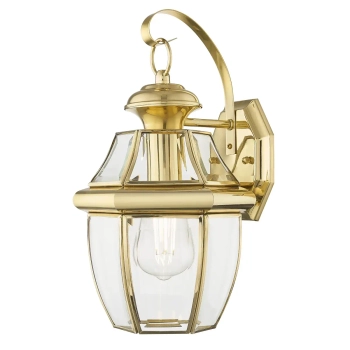 Zewnętrzny kinkiet szklany Whitley W01057AU IP23 złoty