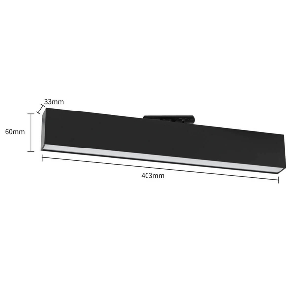 Lampa sufitowa MOON LP-559/4 R-1F BK Light Prestige LED 12W 4000K prostokątna oprawa do 1-fazowego systemu szynowego czarna