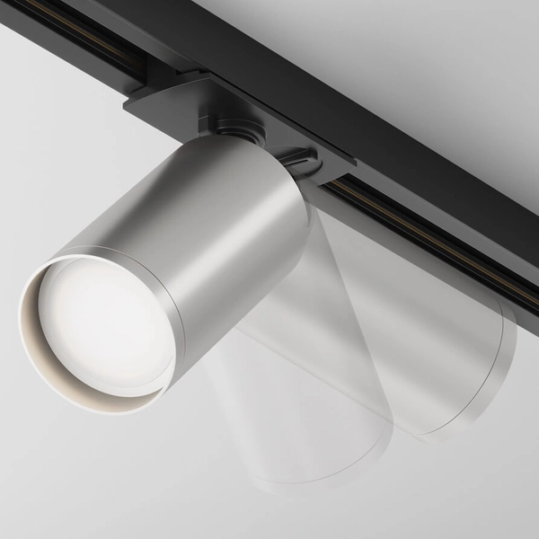 1-obwodowa lampa sufitowa Focus TR020-1-U-GU10-BS do szyny srebrny czarny