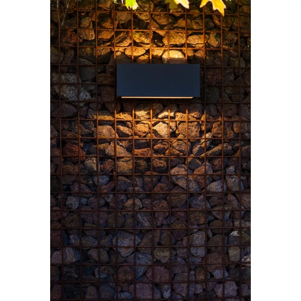 Elewacyjna LAMPA ścienna GEMINI 5189112012 Lutec prostokątna OPRAWA kinkiet LED 20W 3000K metalowy IP54 czarny