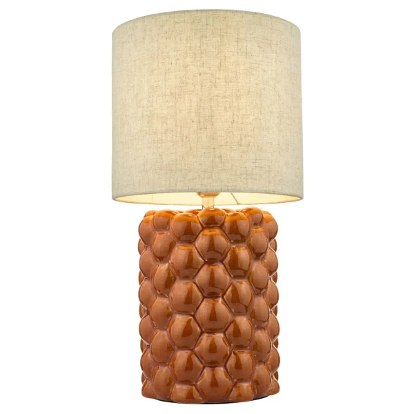 Ceramiczna nocna lampka Jayden JAY4211 tuba z abażurem pomarańczowa