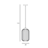 Zwisająca lampa nad stół Lindo PND-52636-1-BK Italux szkło biały czarny