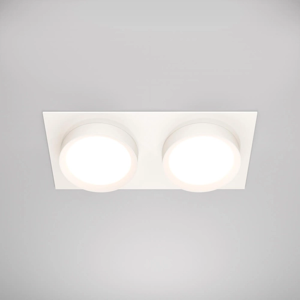 Sufitowa lampa prostokątna Hoop DL086-02-GX53-SQ-W Maytoni wpuszczana biały
