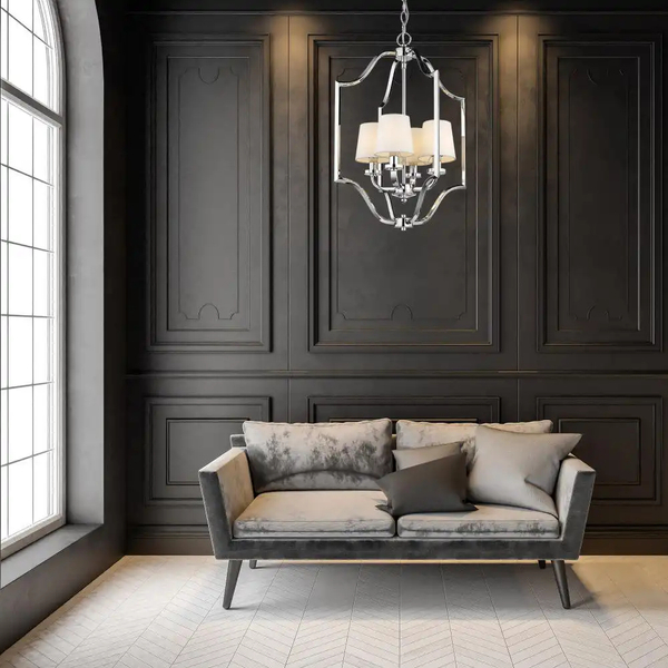 Wisząca LAMPA nowoczesna NEW YORK P04380WH Cosmolight abażurowy zwis do jadalni biały