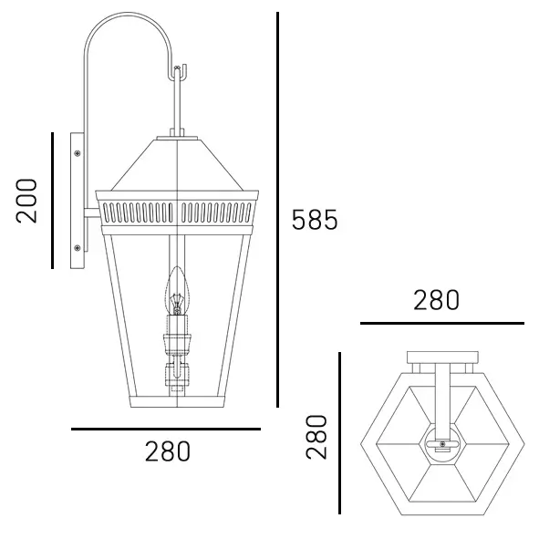 Ścienna lampa zewnętrzna Funchal W02101BK IP23 na taras czarna