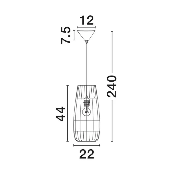 Bambusowa lampa wisząca GELVIRA LE45378 boho ażurowa drewniana czarna