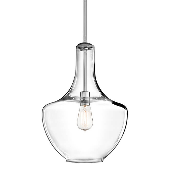 Lampa wisząca Everly KL-EVERLY-P-M-CH szklana chrom przezroczysty