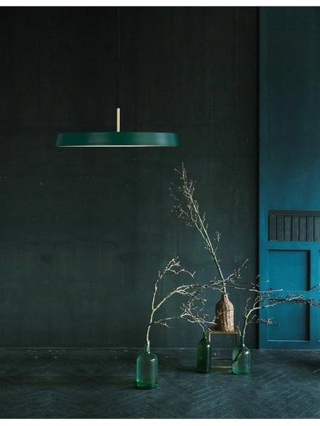 Nowoczesna lampa wisząca Coruna dysk LED 41W 3000K zielony złoty