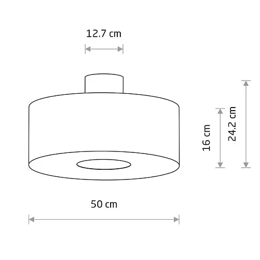 Okrągły plafon SANTANA 11651 do salonu tkanina kremowy