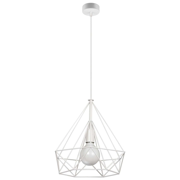 Metalowa lampa wisząca VEN W-CORF/D WH druciana loft biała
