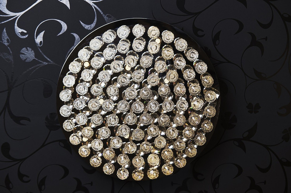Okrągła lampa przysufitowa Bolla crystals do pokoju chrom