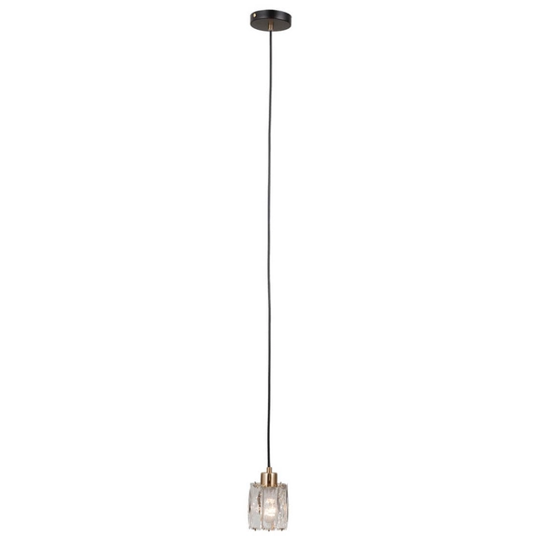 Wisząca lampa tuba Torno PND-40813-1-BK-HBR czarny złoty przezroczysty