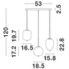 Potrójna lampa wisząca nad stół Pilar LE43657 czarna biała