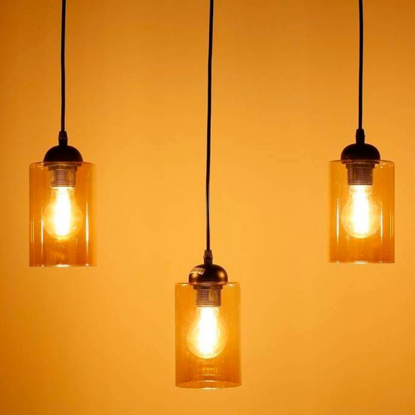 Wisząca lampa na listwie Bistro 33-00545 Candellux szklane tuby czarne