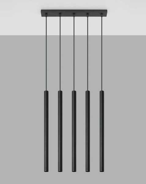 LAMPA wisząca Pastelo SL.0472 Sollux metalowa listwa zwis tuby sople czarne