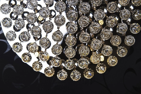 Okrągła lampa przysufitowa Bolla crystals do pokoju chrom