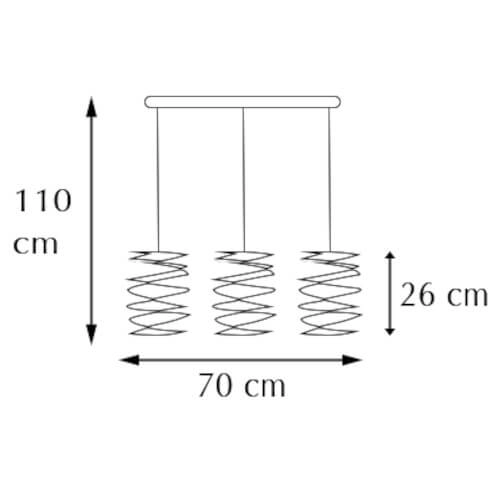 Wisząca lampa jadalniana 6801/3 01 nad stół spirale czarne