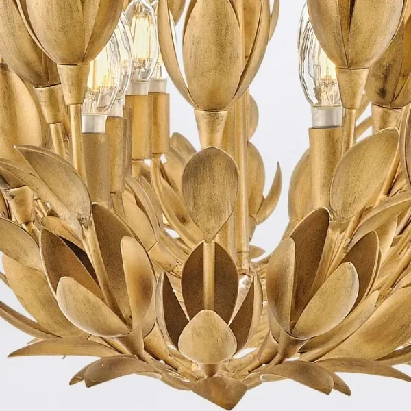 Dekoracyjna wisząca lampa Flora QN-FLORA10-GD kwiaty do jadalni złote