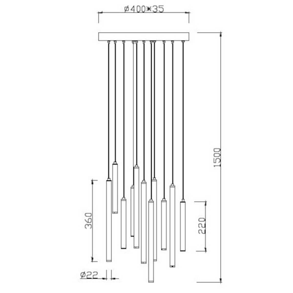 Zwieszana lampa salonowa TUBULAR 321691132 Trio LED 2,5W 3000K czarny