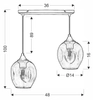 Lampa wisząca nad wyspę Aspa 32-00590 Candellux szklane klosze brązowe