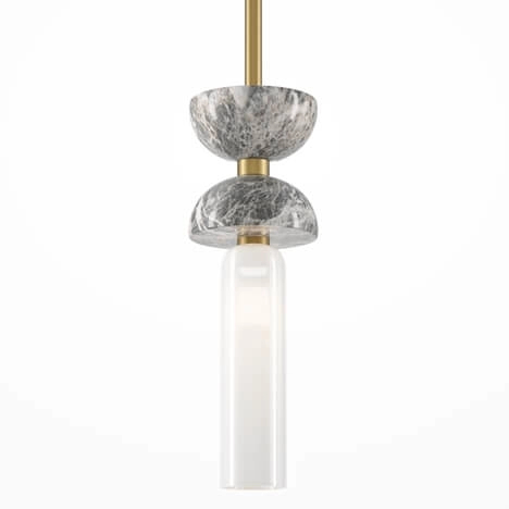 Marmurowa lampa wisząca Kioto MOD178PL-01GR złota szara