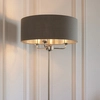 Stojąca lampa z abażurem Highclere 94378 Endon klasyczna szara nikiel