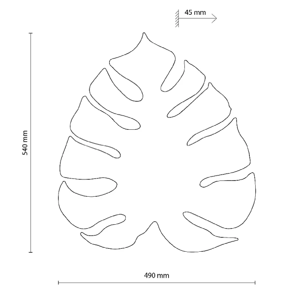 Ozdobna ścienna lampa liść Monstera XL 10627 metalowa beżowy