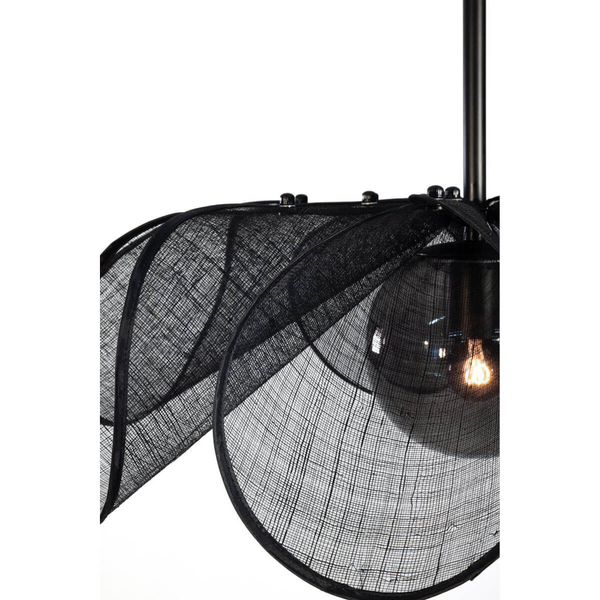 Zwisająca lampa z włókna STYRKA 108660 Markslojd ekologiczna przydymiona czarna