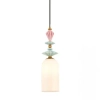 Liniowa wisząca lampa 22153 ceramiczna kule do salonu mosiądz czarny