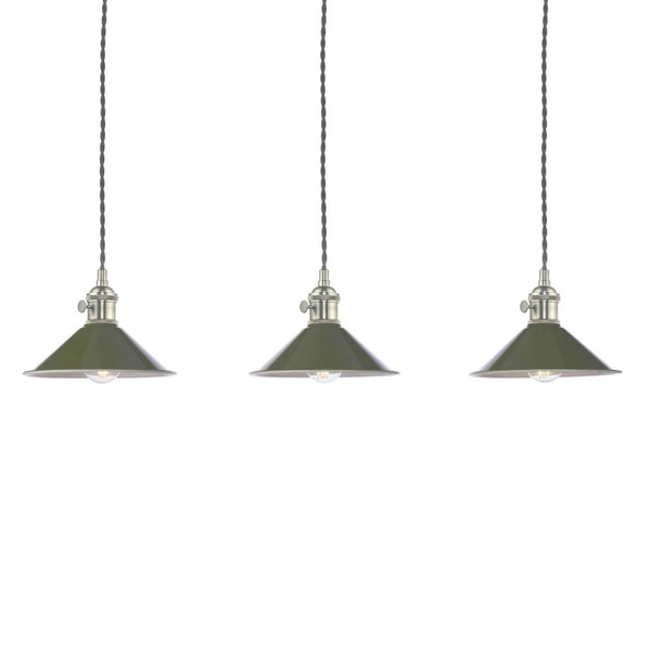 Wisząca lampa do jadalni Hadano HAD3661-07 Dar Lighting zielona chrom