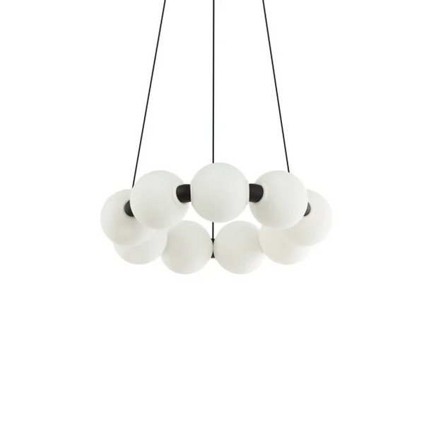 Molekułowa wisząca lampa PERLA czarna biała AZ6894 9x19W 3000K