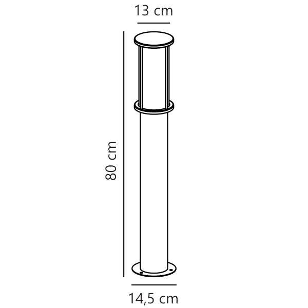 Zewnętrzny słupek stojący Linton 2218308031 IP54 tuba srebrny
