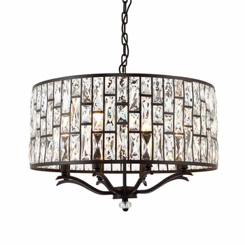 Wisząca lampa glamour Bele 69391 Endon kryształ czarny okrąg przezroczysty