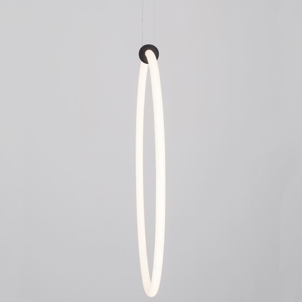 LAMPA wisząca COLON LE41609 Luces Exclusivas metalowa OPRAWA okrągy ZWIS LED 30W 3000K pierścień ring czarny