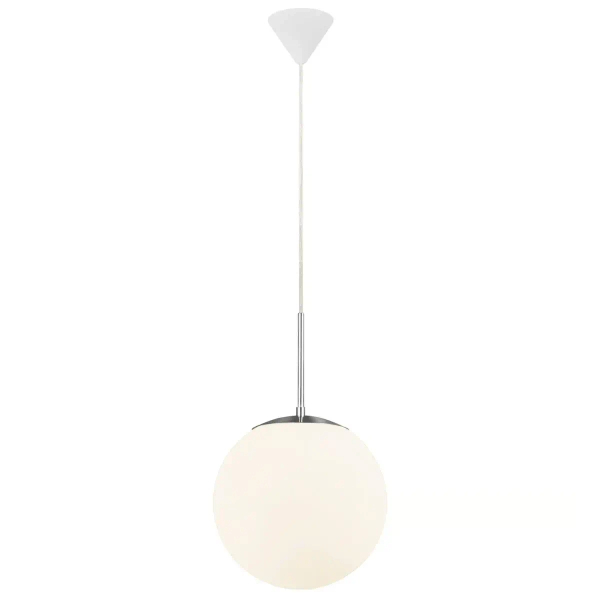 Lampa wisząca salonowa CAFE 39573001 szklana kula biały srebrny