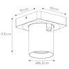 Sufitowa lampa do salonu NIGEL 09929/05/30 Lucide tuba czarny