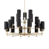 Abażurowy żyrandol do jadalni Empoli EMP-ZW-12+6+3 (ZM) czarny mosiądz