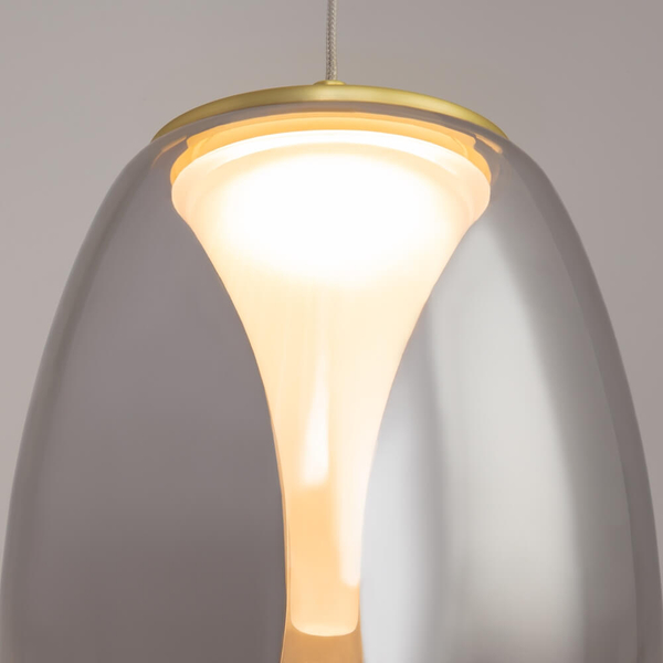 Lampa wisząca Splash MOD282PL-L8G3K LED 7W 3000K bańka złota przydymiona