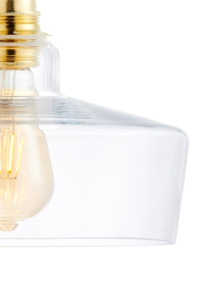 Wisząca LAMPA skandynawska LONGIS 10873105 Kaspa loftowa OPRAWA szklany ZWIS okrągły złoty przezroczysty czarny