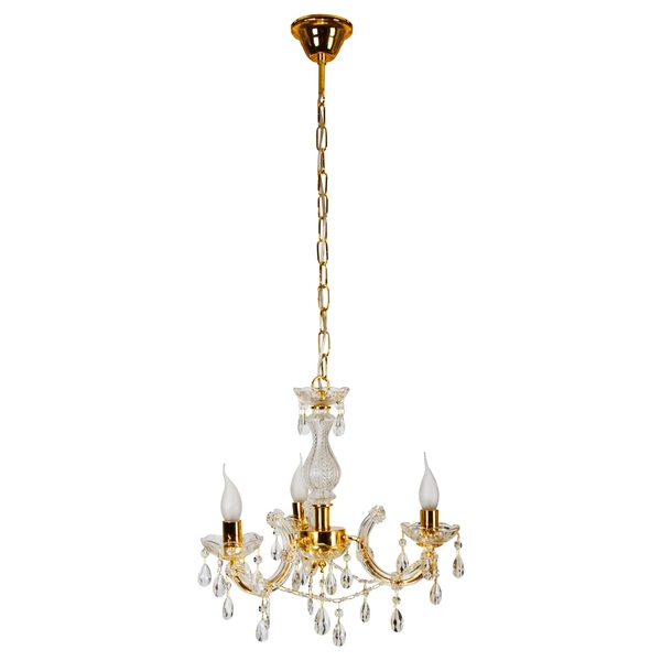 Lampa wisząca MARIA TERESA 33-94639 metalowa świecznikowy kryształki złote