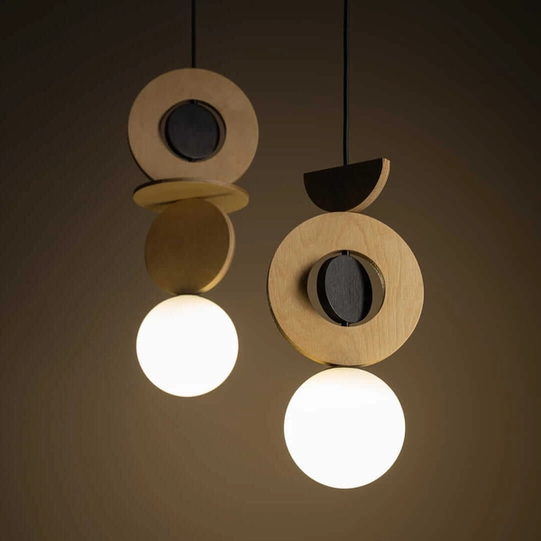 Wisząca lampa Drops 11180 do salonu okręgi złota czarna