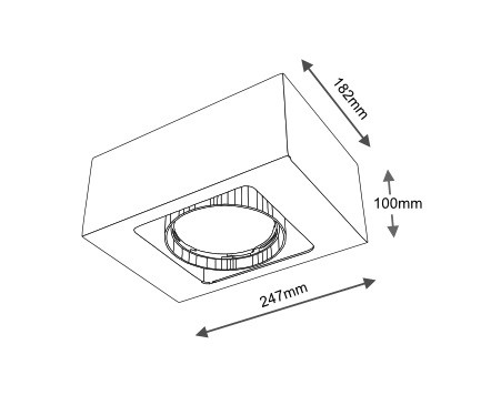 LAMPA sufitowa UTO 1143 Shilo natynkowa OPRAWA kostka metalowa cube czarna