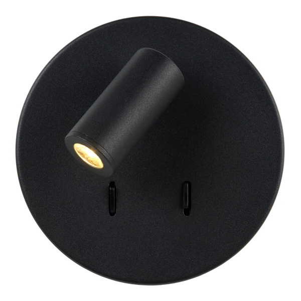 Ścienna lampa nad łóżko BENTJER 79201/09/30 Lucide LED 6W+3W 3000K czarny