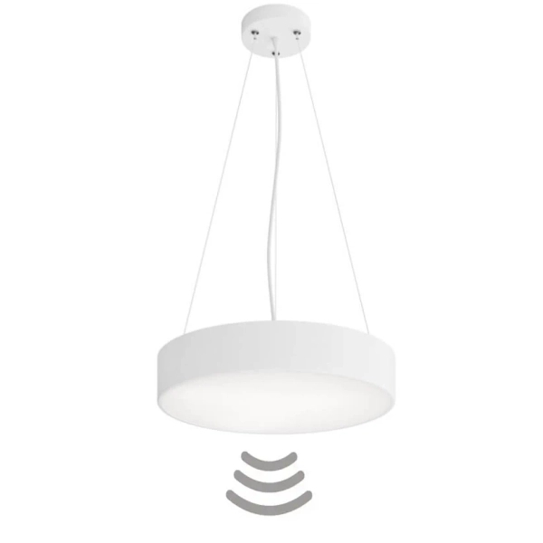 Zwisająca lampa Cleo 137623601094 Temar okrągła z czujnikiem ruchu biała