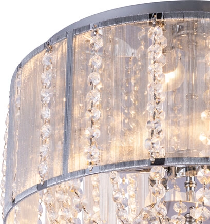 Lampa sufitowa Walla 15091D okrągła glamour crystal chrom